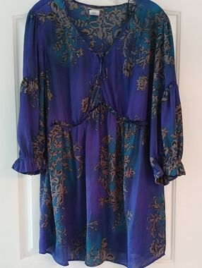 Evolution Blue & Teal Lightweight Boho Tunic 3X